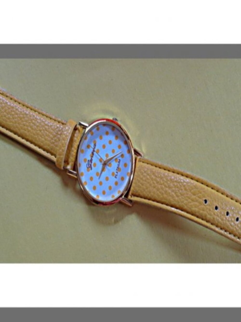 Yellow Polka Dot Geneva Platinum Watch